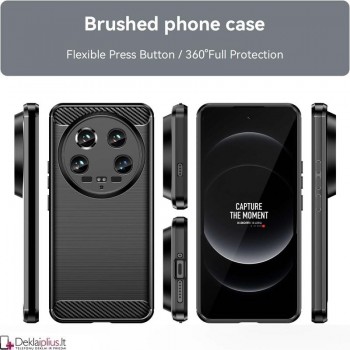 Carbon guminis dėklas - juodas (Xiaomi 14 Ultra)